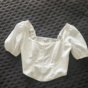 Abercrombie & Fitch Puff Sleeve Corset Top